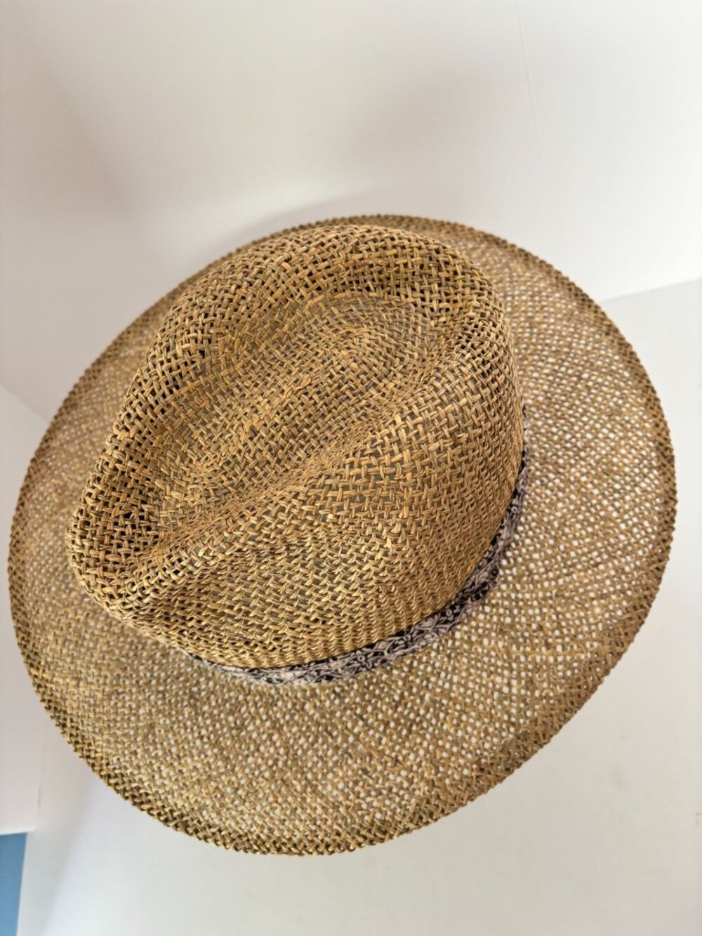 Stetson Straw Hat L XL Wide Brim Western Fedora Panama Style Made Mexico Summer - Picture 6 of 10